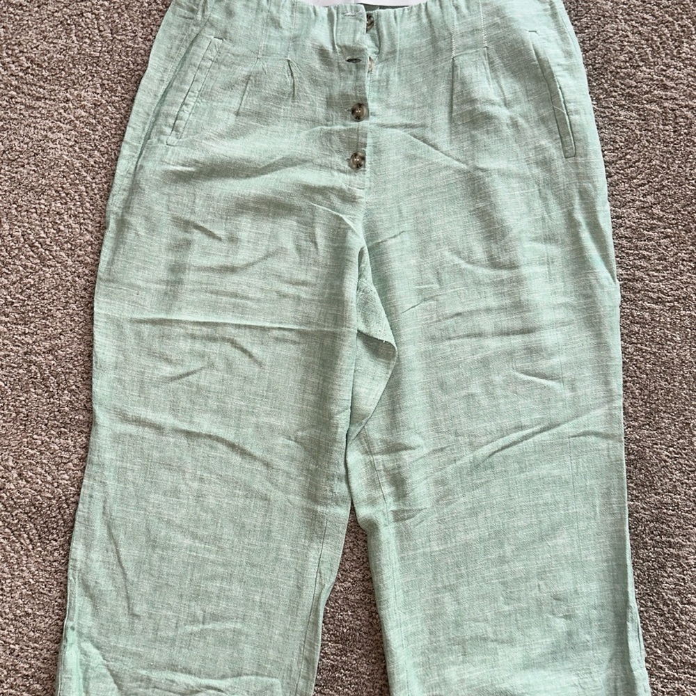 Mint Green Linen Pants